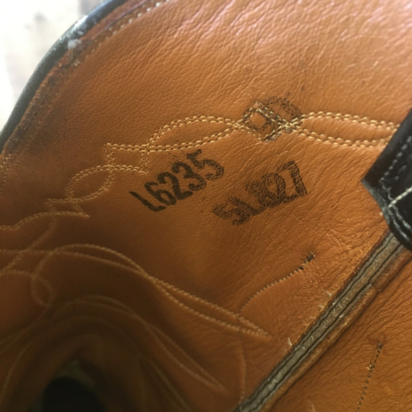 Lucchese L6235 San Antonio Vtg Smooth Ostrich Cowboy Boots Mens 9 D