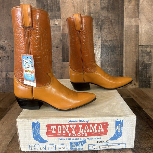 Tony Lama Vintage Gold Label Cowboy Boots Womens 5.5 C