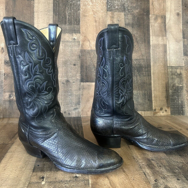Justin Vintage Lizard Cowboy Boots Mens 11.5 D