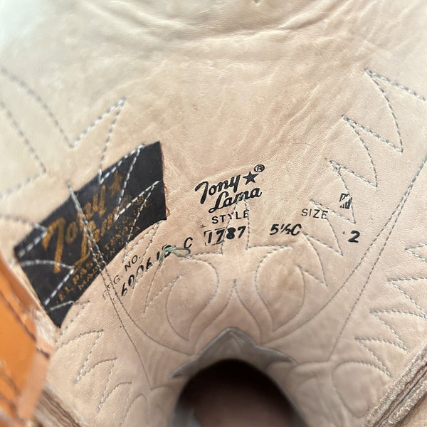 Tony Lama Vintage Gold Label Cowboy Boots Womens 5.5 C