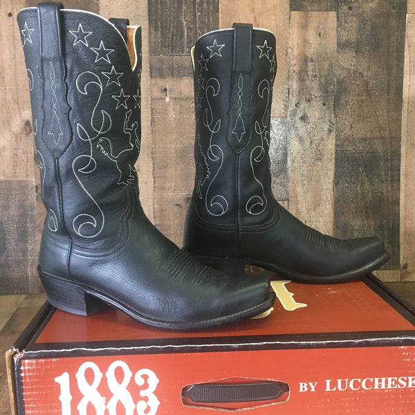 Lucchese 1883 N8107 Embroidered Cowboy Boots Mens 9.5 D