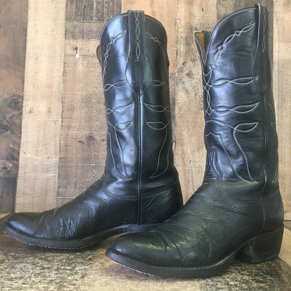 Lucchese L6235 San Antonio Vtg Smooth Ostrich Cowboy Boots Mens 9 D