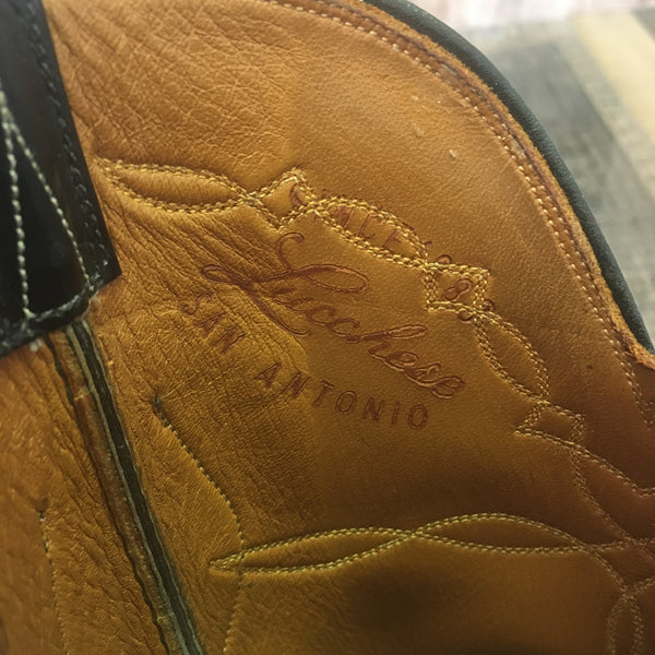 Lucchese L6235 San Antonio Vtg Smooth Ostrich Cowboy Boots Mens 9 D