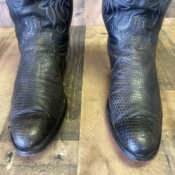 Justin Vintage Lizard Cowboy Boots Mens 11.5 D