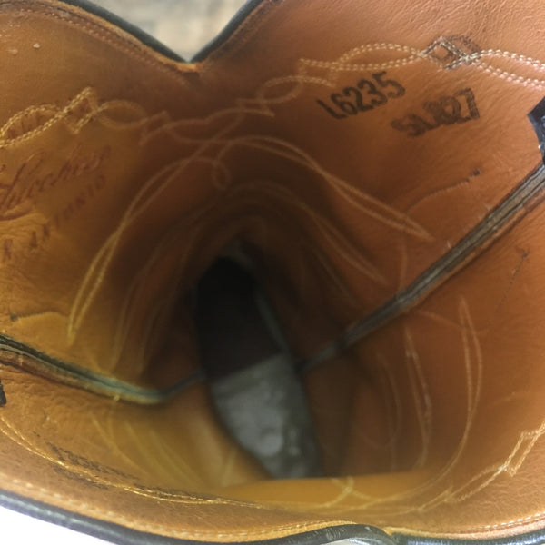 Lucchese L6235 San Antonio Vtg Smooth Ostrich Cowboy Boots Mens 9 D