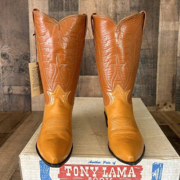 Tony Lama Vintage Gold Label Cowboy Boots Womens 5.5 C