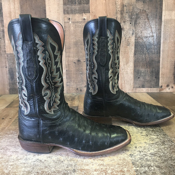 Lucchese CY1102.W8 Full Quill Ostrich Square Toe Cowboy Boots Mens 11 D