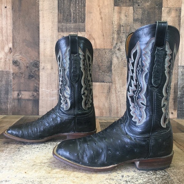 Lucchese CY1102.W8 Full Quill Ostrich Square Toe Cowboy Boots Mens 11 D