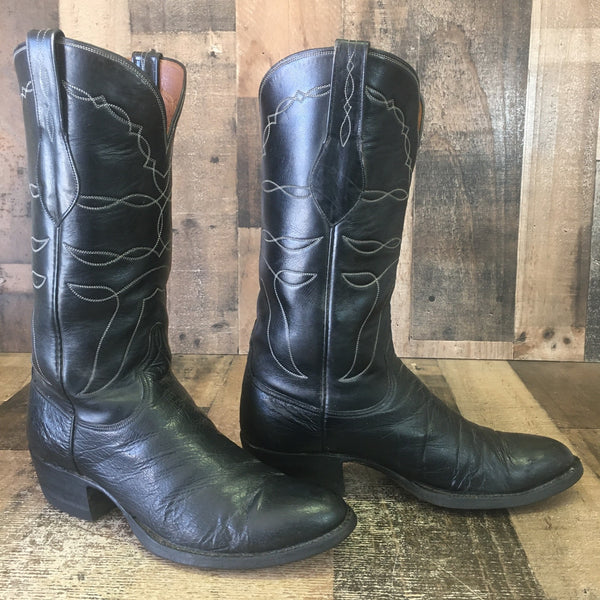 Lucchese L6235 San Antonio Vtg Smooth Ostrich Cowboy Boots Mens 9 D