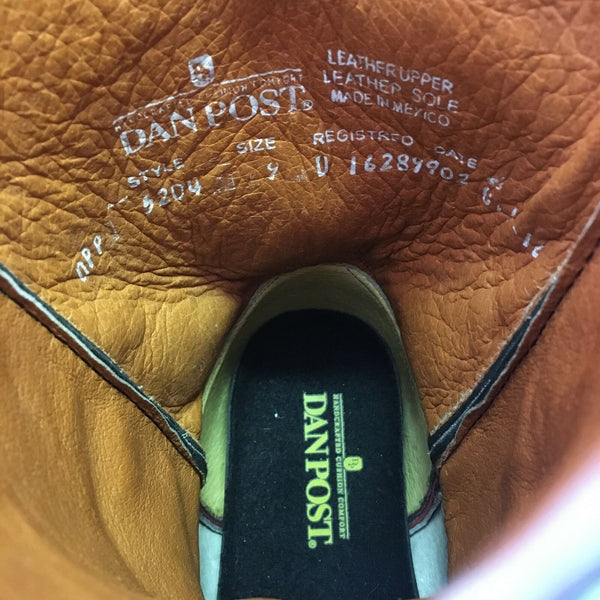 Dan Post 5204 Callahan Square Toe Black Cherry Ostrich Cowboy Boots Mens 9 D