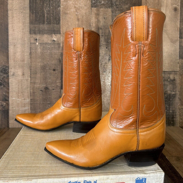 Tony Lama Vintage Gold Label Cowboy Boots Womens 5.5 C