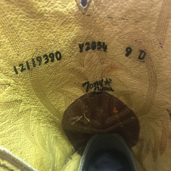 Tony Lama Vtg Full Quill Ostrich Wingtip Cowboy Boots Mens 9 D