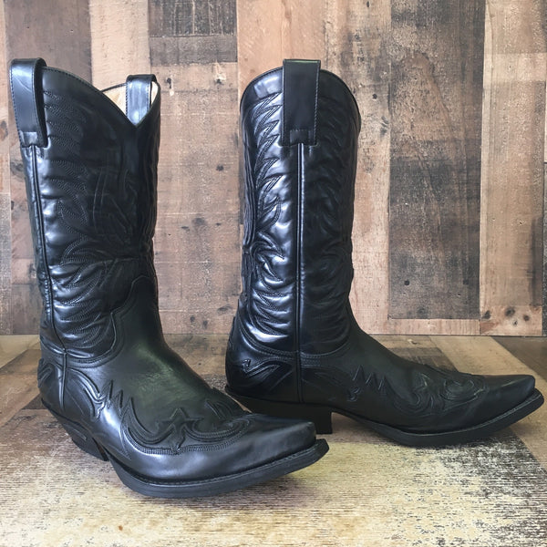 Sendra 3241 Pointed Toe Classic Black Cowboy Boots Mens 9