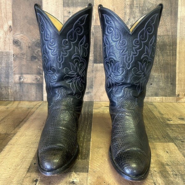 Justin Vintage Lizard Cowboy Boots Mens 11.5 D