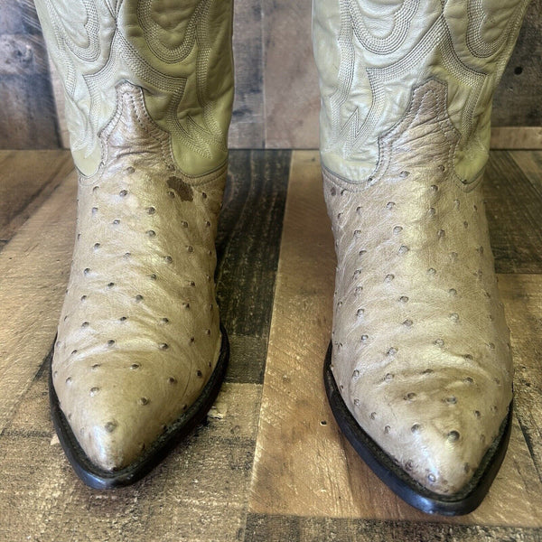 Tony Lama Vintage Full Quill Ostrich Cowboy Boots Mens 11 EE