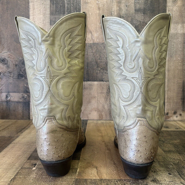 Tony Lama Vintage Full Quill Ostrich Cowboy Boots Mens 11 EE