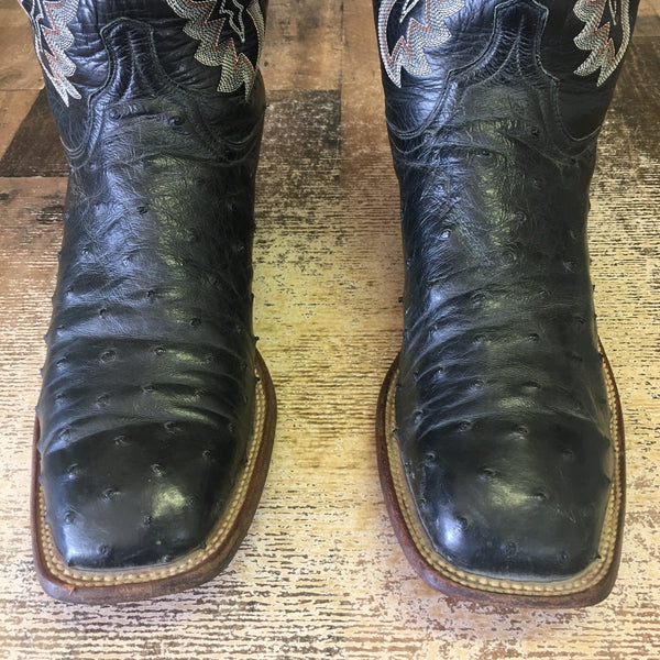 Lucchese CY1102.W8 Full Quill Ostrich Square Toe Cowboy Boots Mens 11 D