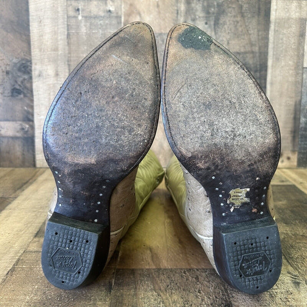 Tony Lama Vintage Full Quill Ostrich Cowboy Boots Mens 11 EE