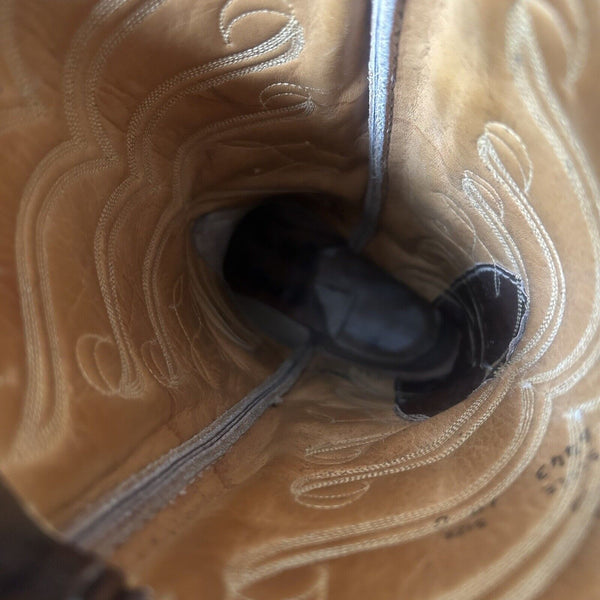 Tony Lama Vintage Tall Black Cowboy Boots Womens 10 B