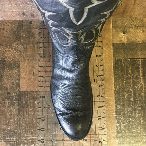 Tony Lama Vtg Gold Label Smooth Ostrich Round Toe Cowboy Boots Mens 11 B