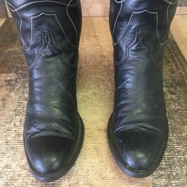 Lucchese L6235 San Antonio Vtg Smooth Ostrich Cowboy Boots Mens 9 D