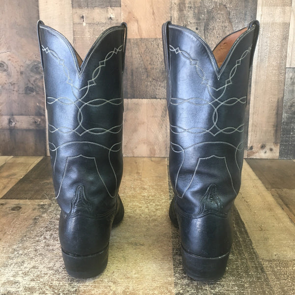 Lucchese L6235 San Antonio Vtg Smooth Ostrich Cowboy Boots Mens 9 D
