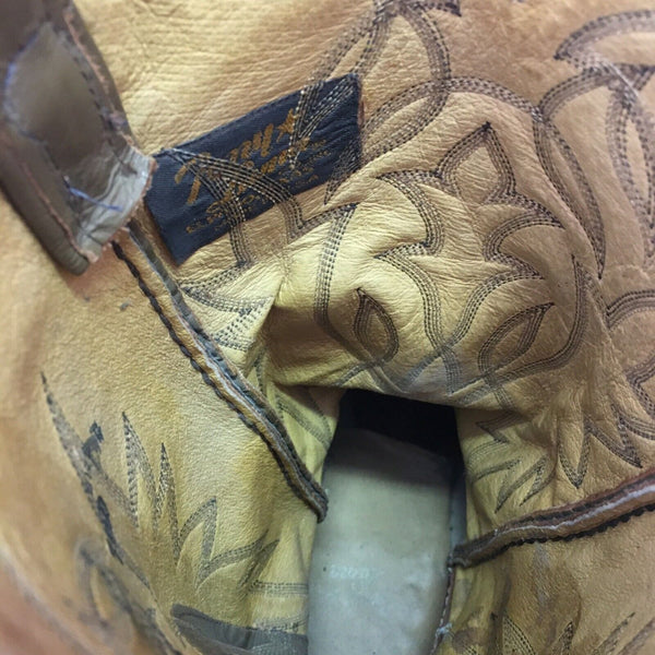 Tony Lama Vintage Gold Label Ostrich Wingtip Cowboy Boots Mens 7.5 D