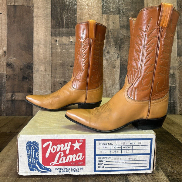 Tony Lama Vintage Gold Label Cowboy Boots Womens 7 C