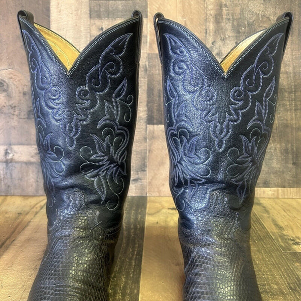 Justin Vintage Lizard Cowboy Boots Mens 11.5 D