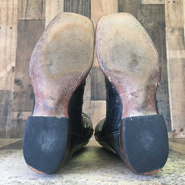 Lucchese CY1102.W8 Full Quill Ostrich Square Toe Cowboy Boots Mens 11 D