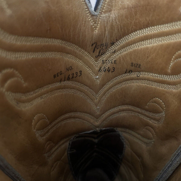 Tony Lama Vintage Tall Black Cowboy Boots Womens 10 B