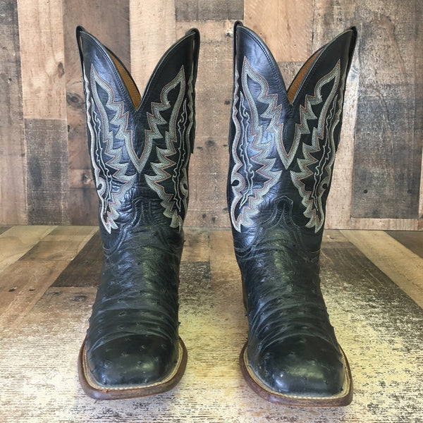Lucchese CY1102.W8 Full Quill Ostrich Square Toe Cowboy Boots Mens 11 D