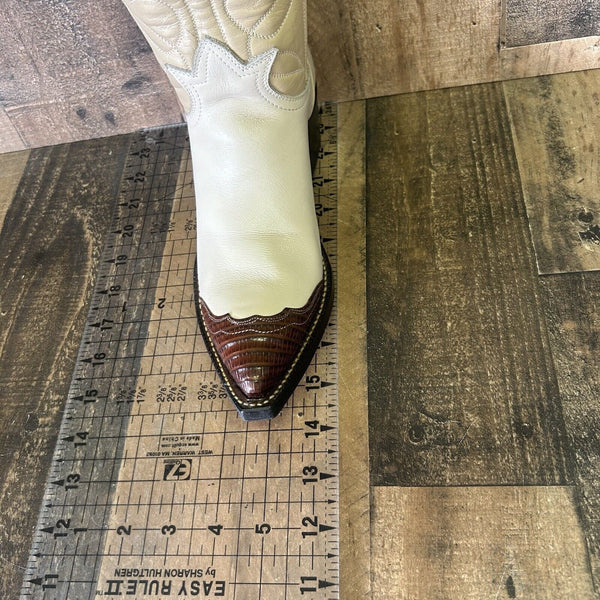 Tony Lama Vintage Lizard Wingtip Gold Label Cowboy Boots Womens 5 B