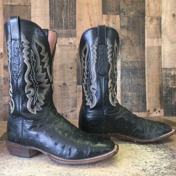 Lucchese CY1102.W8 Full Quill Ostrich Square Toe Cowboy Boots Mens 11 D