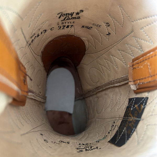 Tony Lama Vintage Gold Label Cowboy Boots Womens 5.5 C