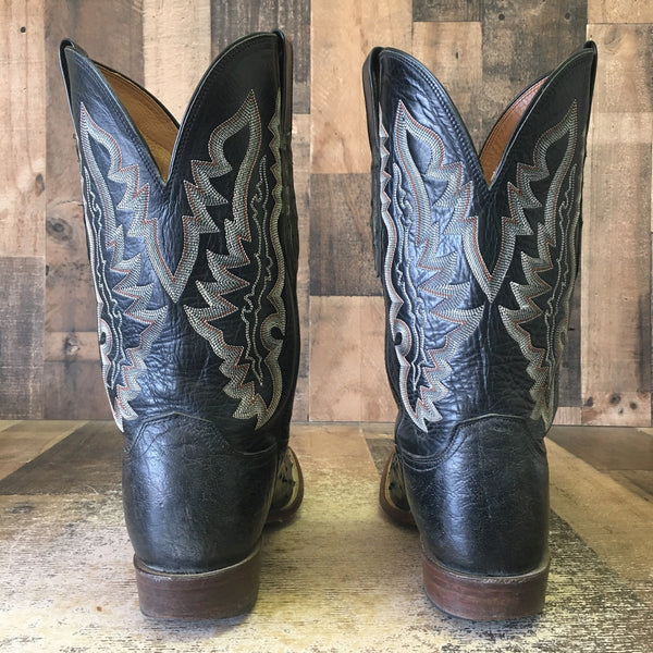 Lucchese CY1102.W8 Full Quill Ostrich Square Toe Cowboy Boots Mens 11 D