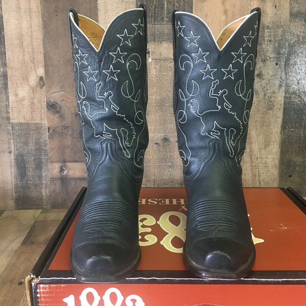 Lucchese 1883 N8107 Embroidered Cowboy Boots Mens 9.5 D