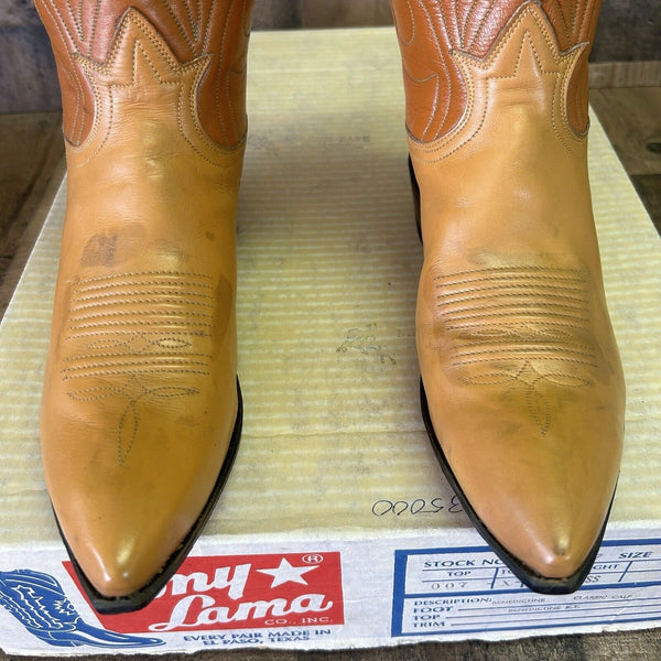 Tony Lama Vintage Gold Label Cowboy Boots Womens 7 C