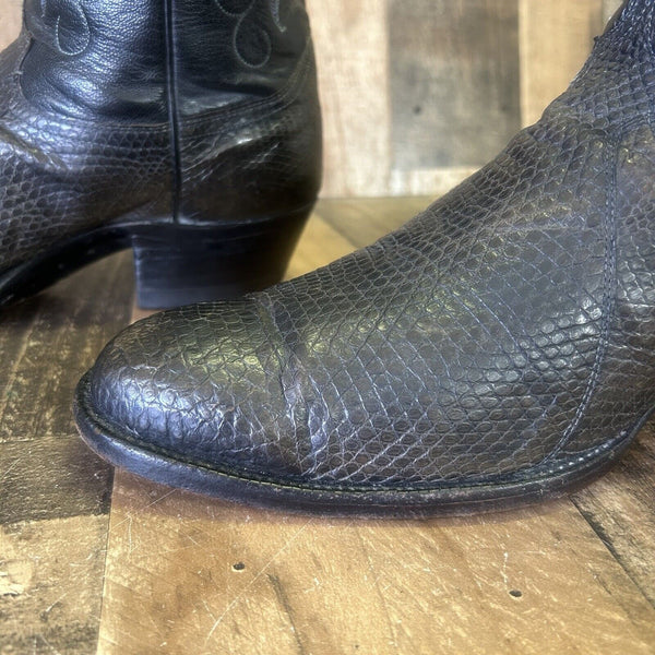 Justin Vintage Lizard Cowboy Boots Mens 11.5 D