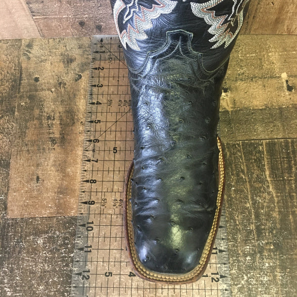 Lucchese CY1102.W8 Full Quill Ostrich Square Toe Cowboy Boots Mens 11 D