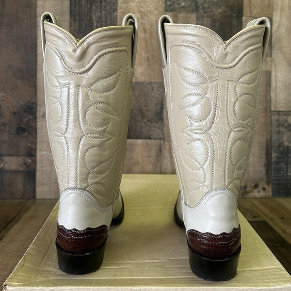 Tony Lama Vintage Lizard Wingtip Gold Label Cowboy Boots Womens 5 B
