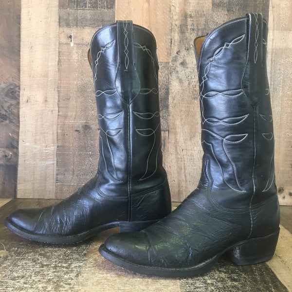 Lucchese L6235 San Antonio Vtg Smooth Ostrich Cowboy Boots Mens 9 D
