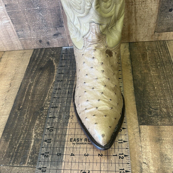Tony Lama Vintage Full Quill Ostrich Cowboy Boots Mens 11 EE