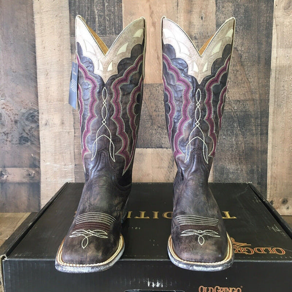 Old Gringo Reinna 13" LTL2870-3 Square Toe Cowboy Boots Womens 7 B