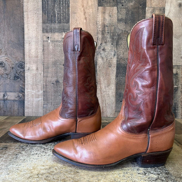 Dan Post 16782 Vintage Brown Extra Wide Cowboy Boots Mens 12 EW