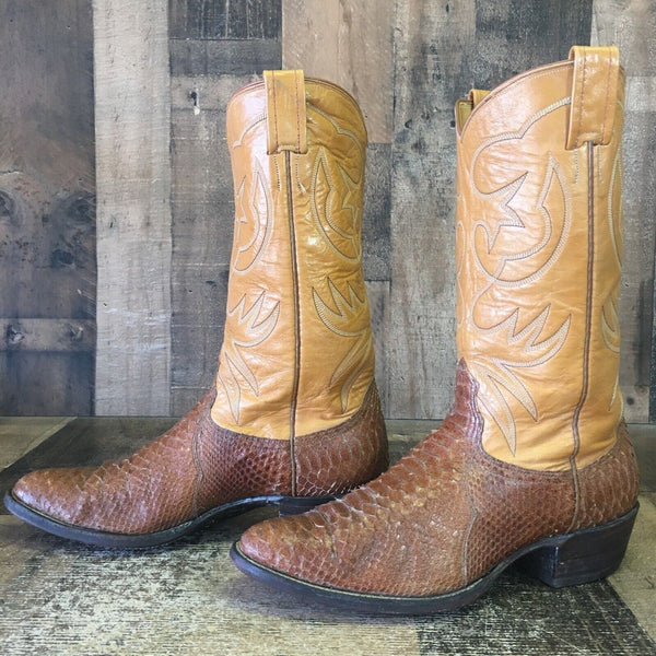 Nocona Vintage Snakeskin Cowboy Boots Womens 9.5 B