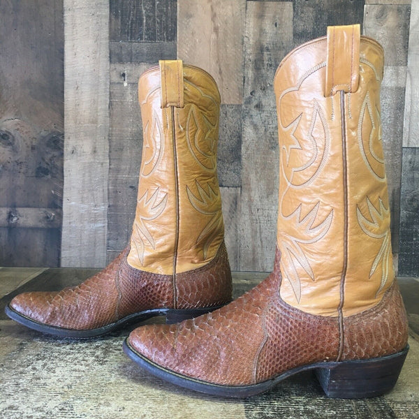 Nocona Vintage Snakeskin Cowboy Boots Womens 9.5 B