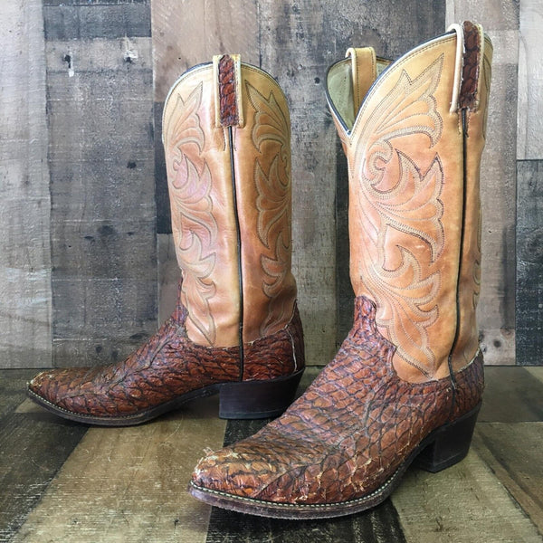 Dan Post Vintage Sea Bass Cowboy Boots Mens 8 D