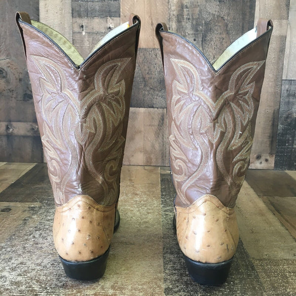 Cowtown Vintage Ostrich Cowboy Boots Mens 8 EE