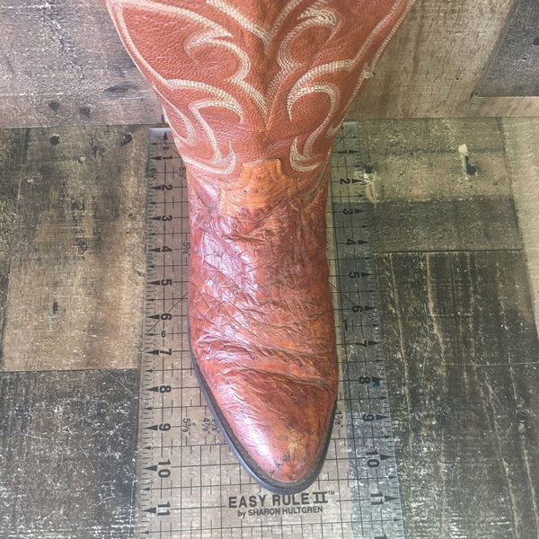 Tony Lama Vintage Ostrich Cowboy Boots Mens 8.5 D